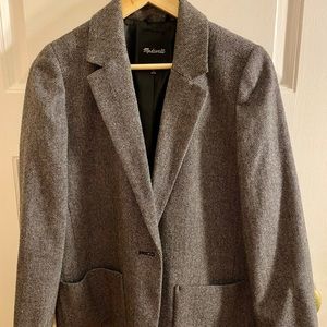 Madewell Black & White Houndstooth Blazer